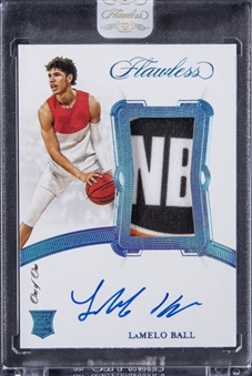 2020-21 Panini Flawless Platinum #114 LaMelo Ball Signed Patch Rookie Card (#1/1) - Panini Sealed